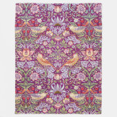 Strawberry Thief Red, William Morris Fleece Deken (Voorkant)