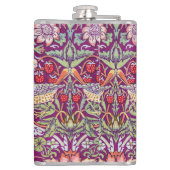 Strawberry Thief Red, William Morris Heupfles (Achterkant)
