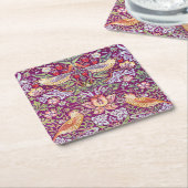 Strawberry Thief Red, William Morris Kartonnen Onderzetters (Schuin)