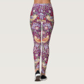 Strawberry Thief Red, William Morris Leggings (Achterkant)