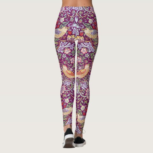 Strawberry Thief Red, William Morris Leggings (Achterkant)