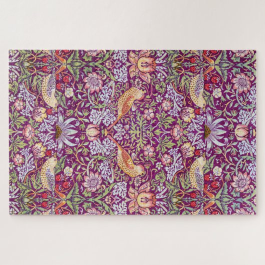 Strawberry Thief Red, William Morris Legpuzzel (Horizontaal)