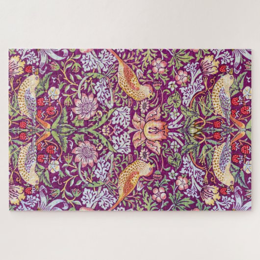 Strawberry Thief Red, William Morris Legpuzzel (Horizontaal)