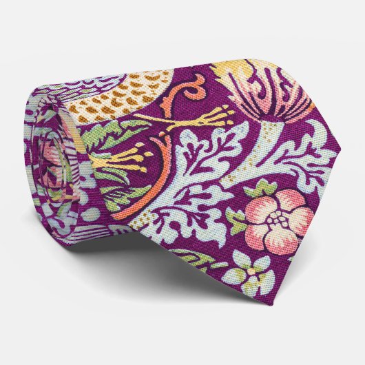 Strawberry Thief Red, William Morris Stropdas (Opgerold)