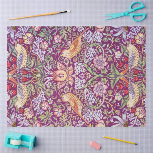 Strawberry Thief Red, William Morris Tissuepapier (Craft)