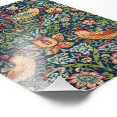 Strawberry Thief van William Morris Foto Afdruk (Hoek)