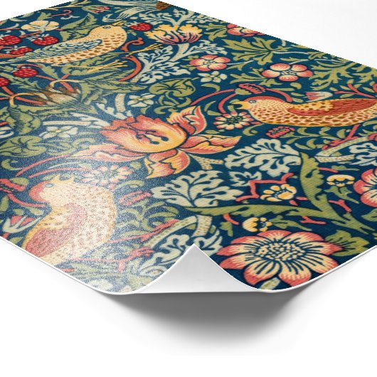 Strawberry Thief van William Morris Foto Afdruk (Hoek)