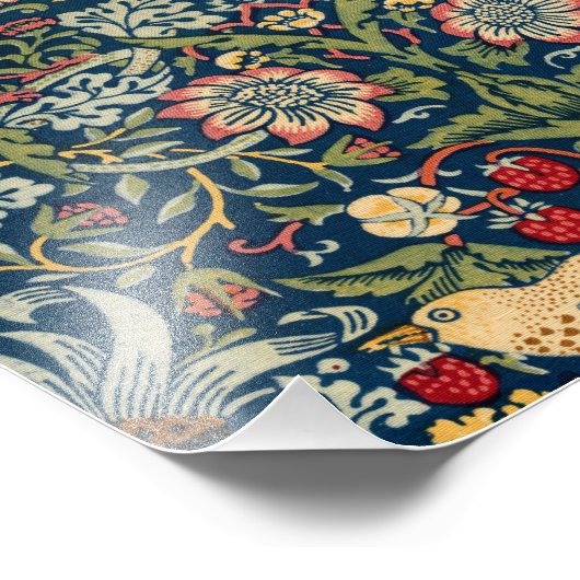 Strawberry Thief van William Morris Foto Afdruk (Hoek)