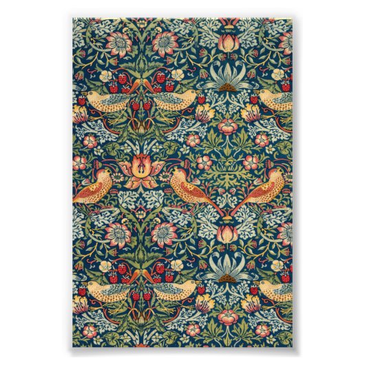 Strawberry Thief van William Morris Foto Afdruk (Voorkant)