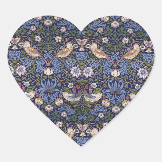 Strawberry Thief van William Morris Hart Sticker (Voorkant)