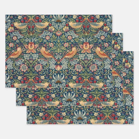 Strawberry Thief van William Morris Inpakpapier Vel (Set)