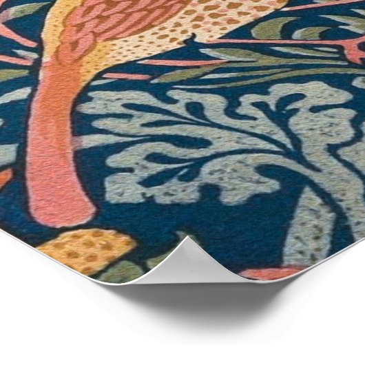 Strawberry Thief van William Morris Poster (Hoek)