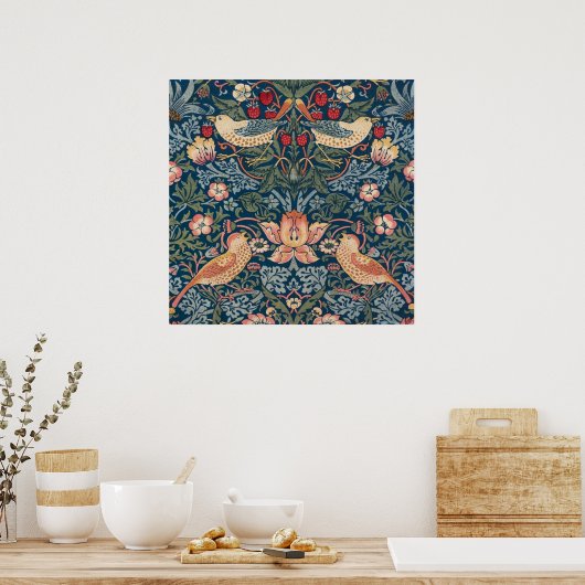 Strawberry Thief van William Morris Poster (Keuken)