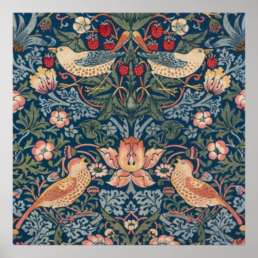 Strawberry Thief van William Morris Poster (Voorkant)