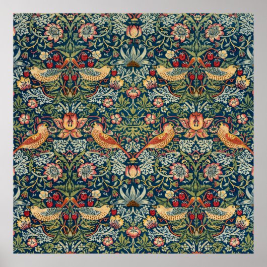 Strawberry Thief van William Morris Poster (Voorkant)