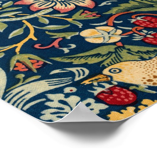 Strawberry Thief van William Morris Poster (Hoek)