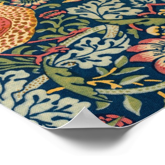 Strawberry Thief van William Morris Poster (Hoek)