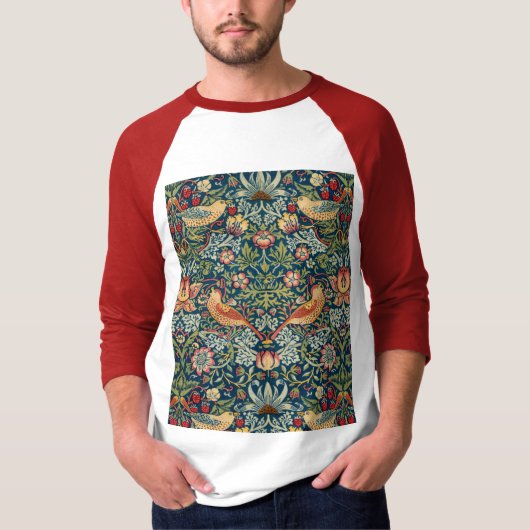 Strawberry Thief van William Morris T-shirt (Voorkant)