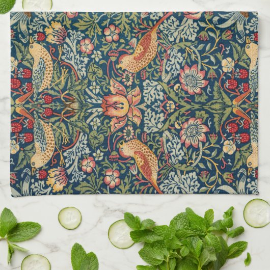 Strawberry Thief van William Morris Theedoek (Gevouwen)