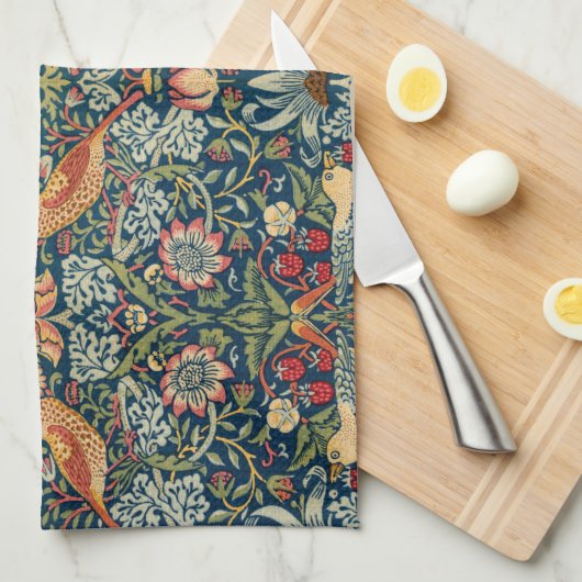 Strawberry Thief van William Morris Theedoek (Quarter Fold)