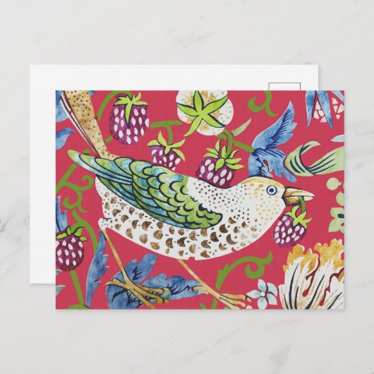 Strawberry Thief William Morris Briefkaart (Voorkant / Achterkant)