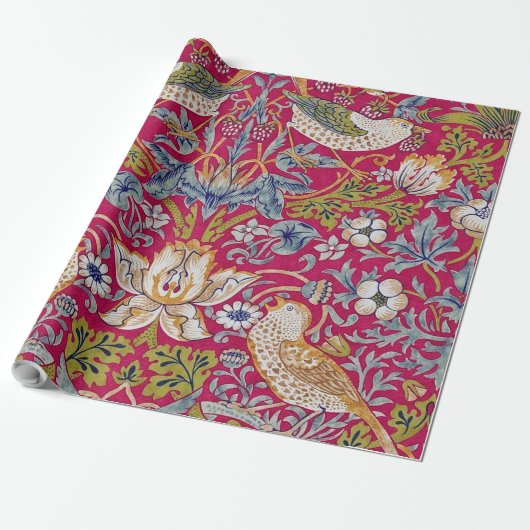 Strawberry Thief William Morris Cadeaupapier (Uitgerold)