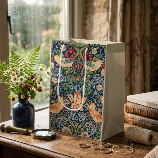 Strawberry Thief William Morris cadeautasche Medium Cadeauzakje