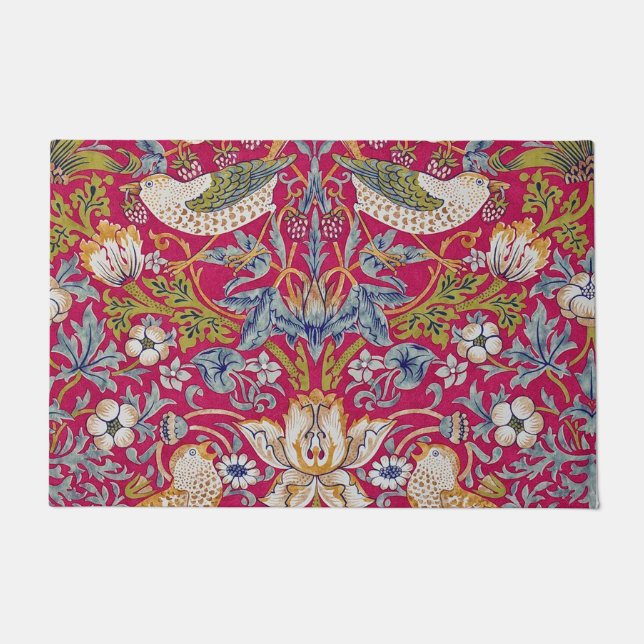 Strawberry Thief William Morris Deurmat (Voorkant)