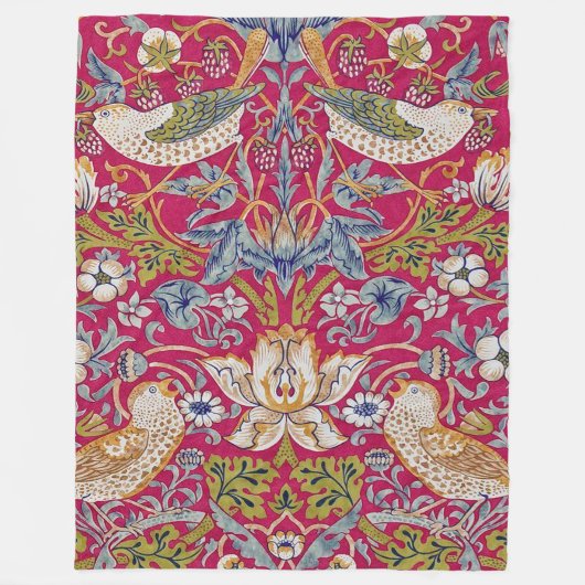 Strawberry Thief William Morris Fleece Deken (Voorkant)