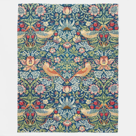 Strawberry Thief William Morris Fleece Deken (Voorkant)