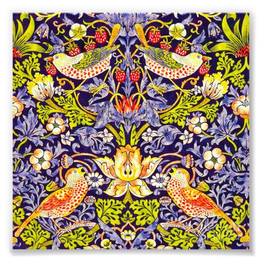 Strawberry Thief William Morris Foto Afdruk (Voorkant)