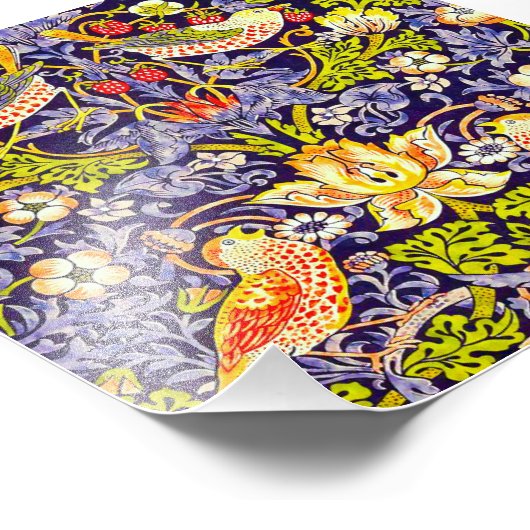 Strawberry Thief William Morris Foto Afdruk (Hoek)