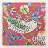 Strawberry Thief William Morris Glazen Onderzetter (Voorkant)