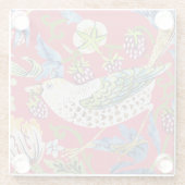 Strawberry Thief William Morris Glazen Onderzetter (Achterkant)