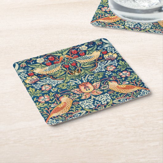 Strawberry Thief William Morris Kartonnen Onderzetters (Schuin)