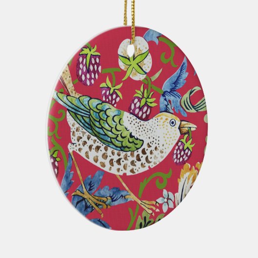 Strawberry Thief William Morris Keramisch Ornament (Rechts)
