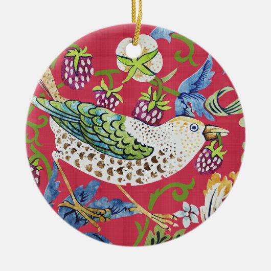 Strawberry Thief William Morris Keramisch Ornament (Voorkant)