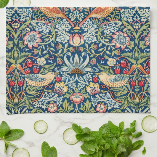 Strawberry Thief William Morris Theedoek (Gevouwen)