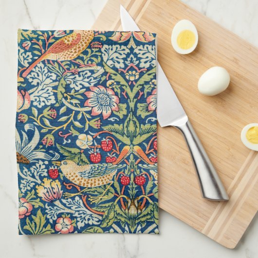 Strawberry Thief William Morris Theedoek (Quarter Fold)