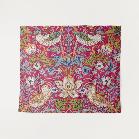 Strawberry Thief William Morris Wandkleed (Voorkant (horizontaal))