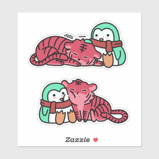 Strawberry Tiger & Mint Penguin Sticker Pack ver.2 (Vel)