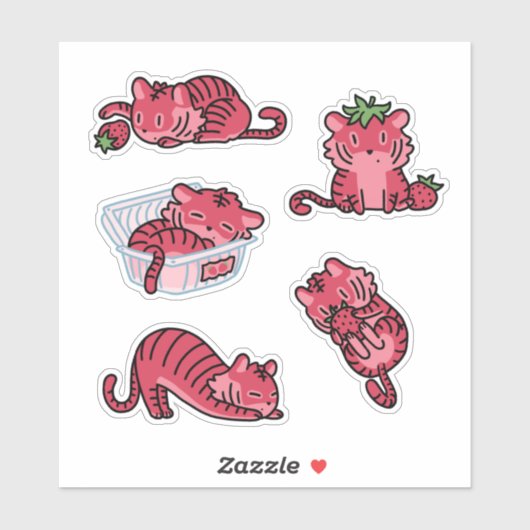 Strawberry Tiger Sticker Pack (Vel)