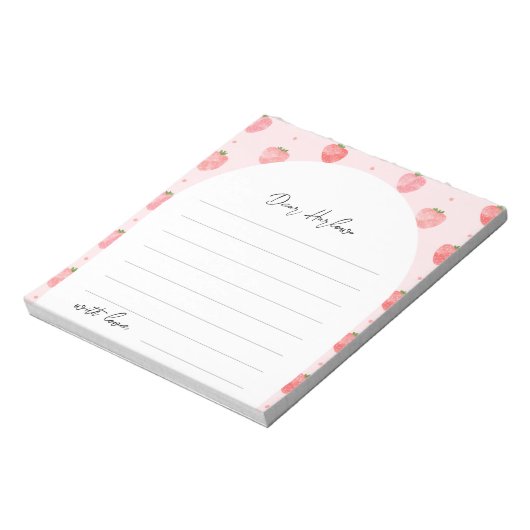 Strawberry Time Capsule Notepad Notitieblok (Linkerzijde)