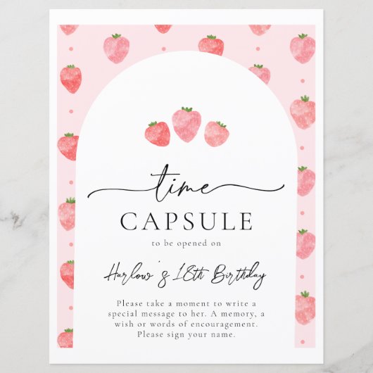 Strawberry Time Capsule Sign (Voorkant)