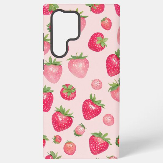 Strawberry Time Sweet Berry Pattern Phone Case Samsung Galaxy Hoesje (Achterkant)