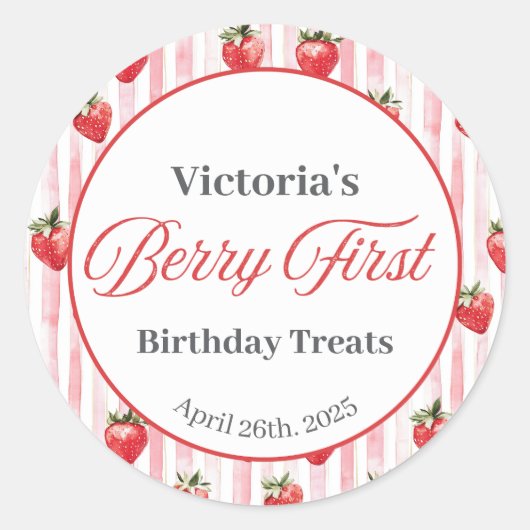 Strawberry Treat Bag Label (Voorkant)