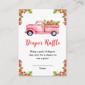 Strawberry Truck Baby shower Luier Raffle Informatiekaartje (Voorkant)