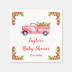 Strawberry Truck Baby Shower Servet