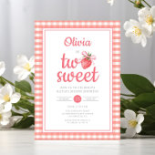 Strawberry Two Sweet 2nd Birthday Party Kaart