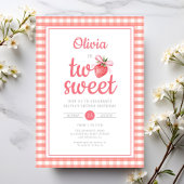 Strawberry Two Sweet 2nd Birthday Party Kaart